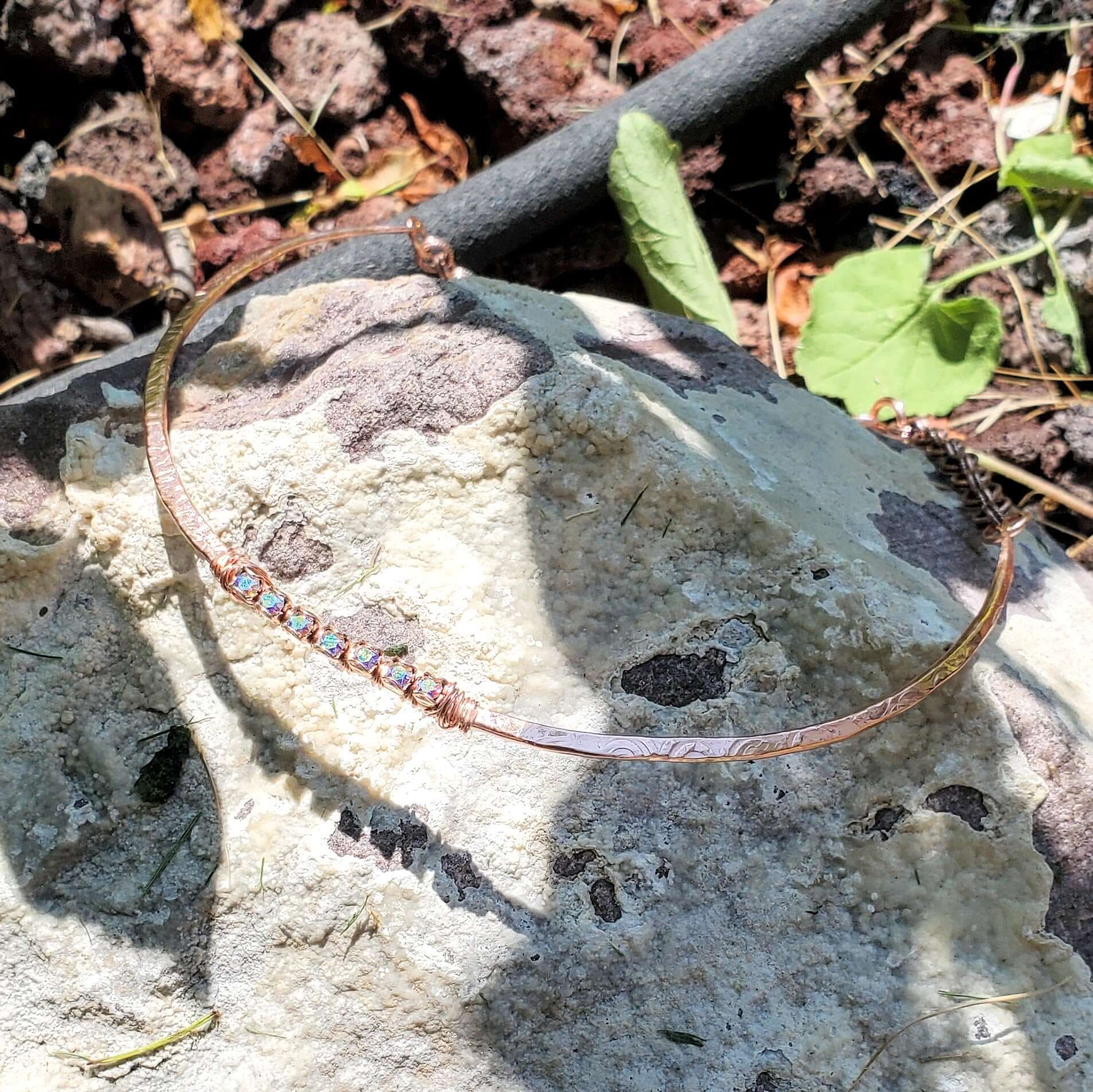 Handmade 7th Anniversary Copper Crystal Choker