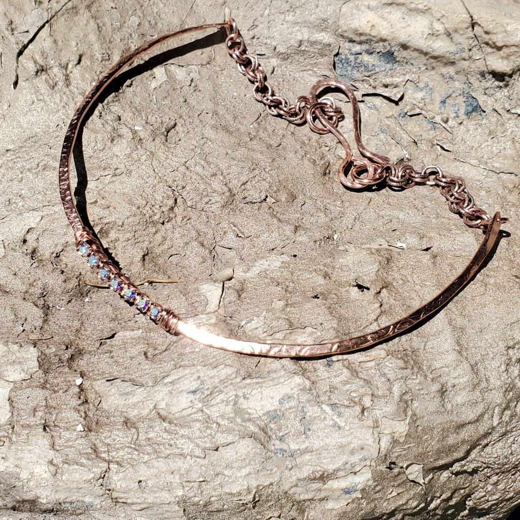 Handmade 7th Anniversary Copper Crystal Choker