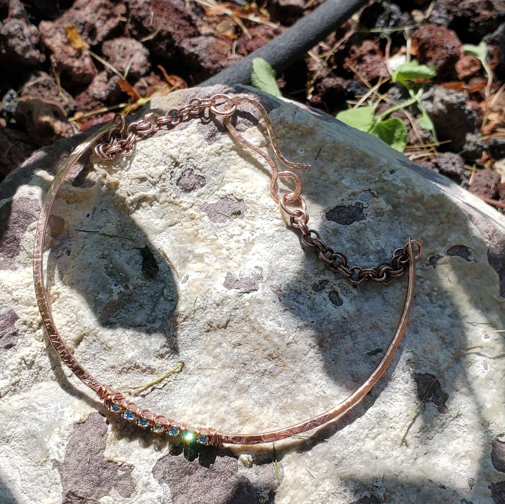 Handmade 7th Anniversary Copper Crystal Choker