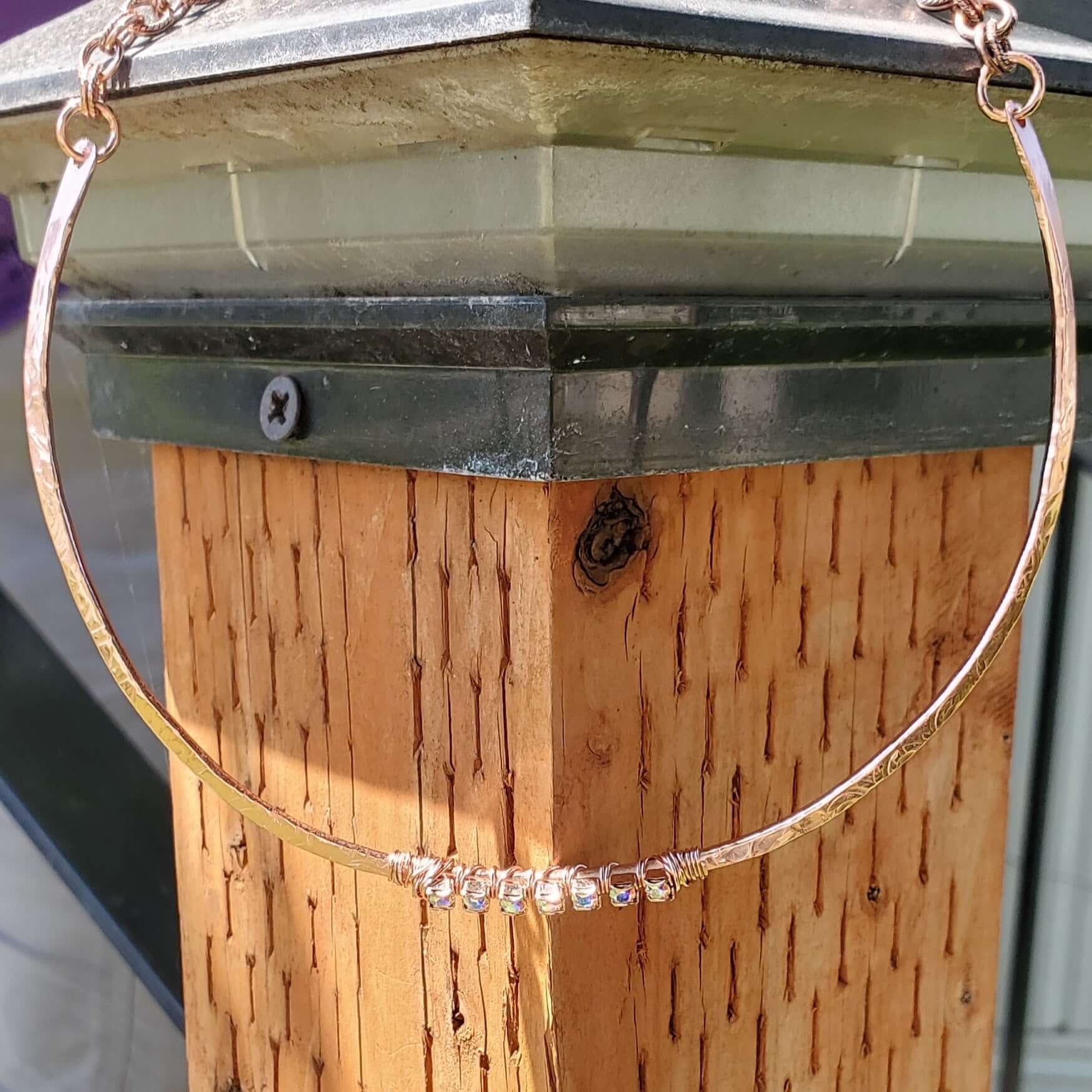 Handmade 7th Anniversary Copper Crystal Choker