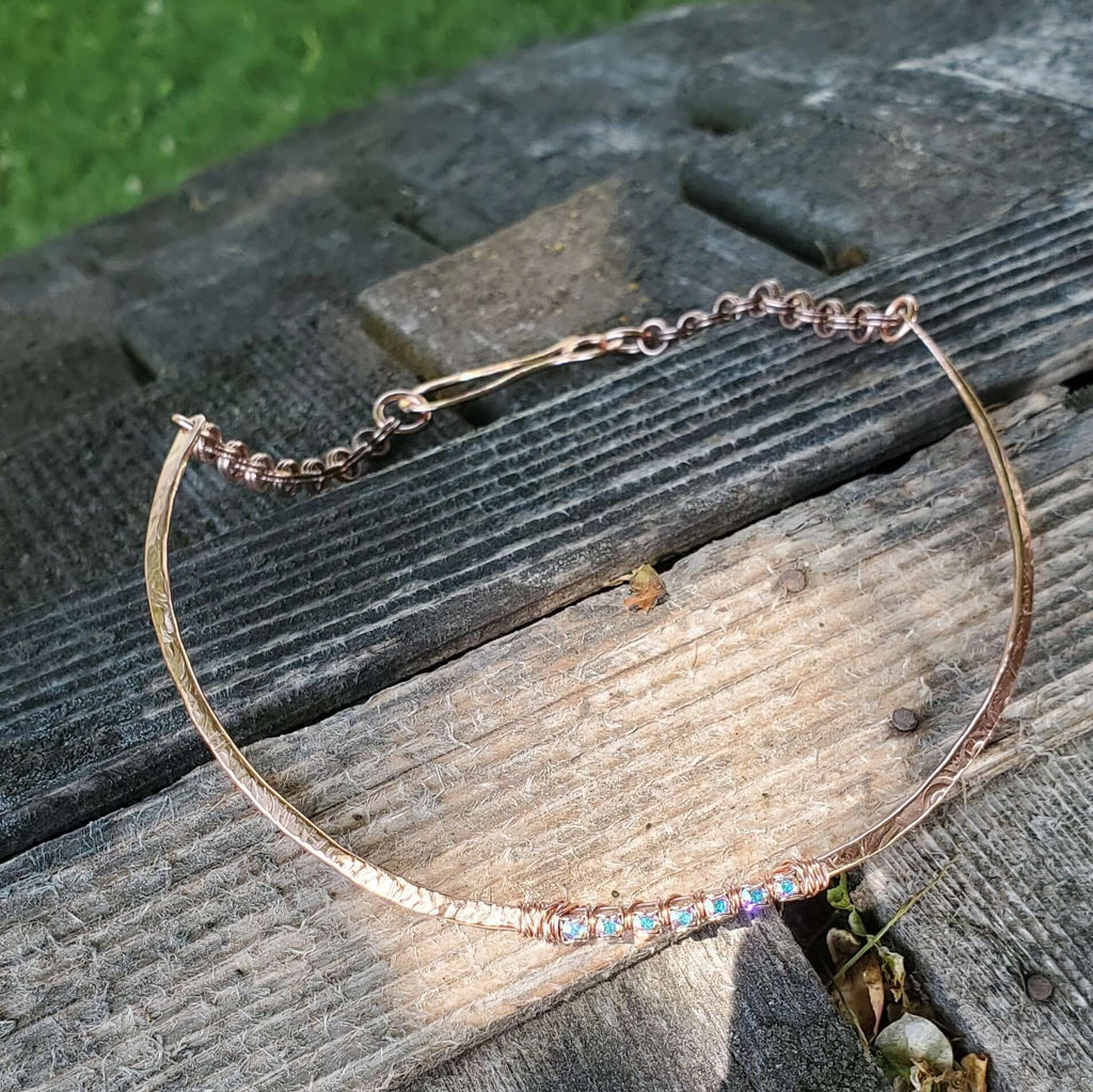 Handmade 7th Anniversary Copper Crystal Choker