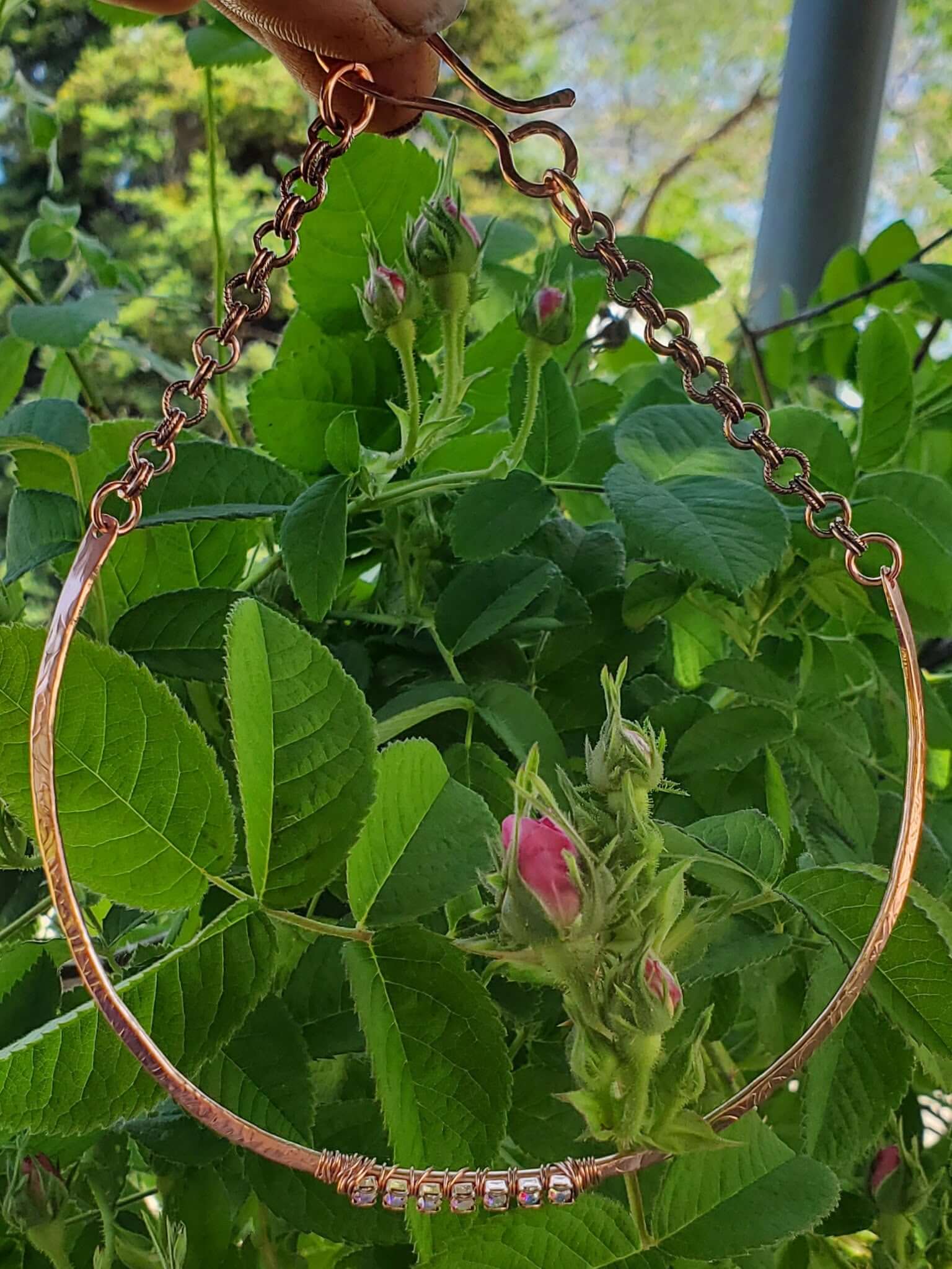 Handmade 7th Anniversary Copper Crystal Choker