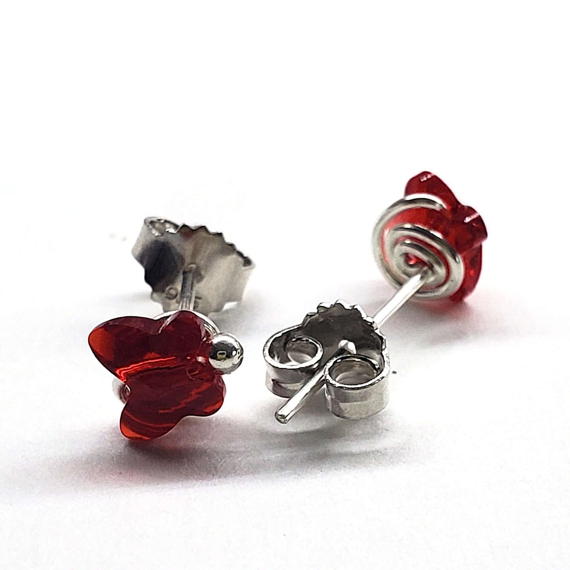 Handmade 5mm Spiral Butterfly Earring Studs