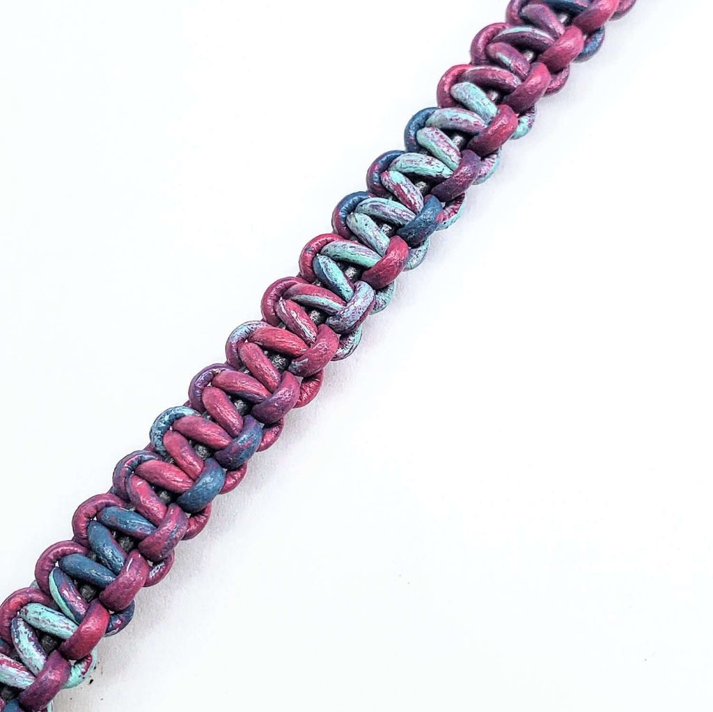 Macrame Tie-Dye Leather Crystal Bracelet