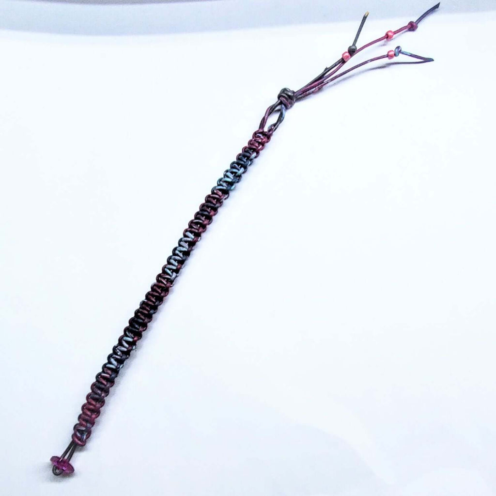 Macrame Tie-Dye Leather Crystal Bracelet