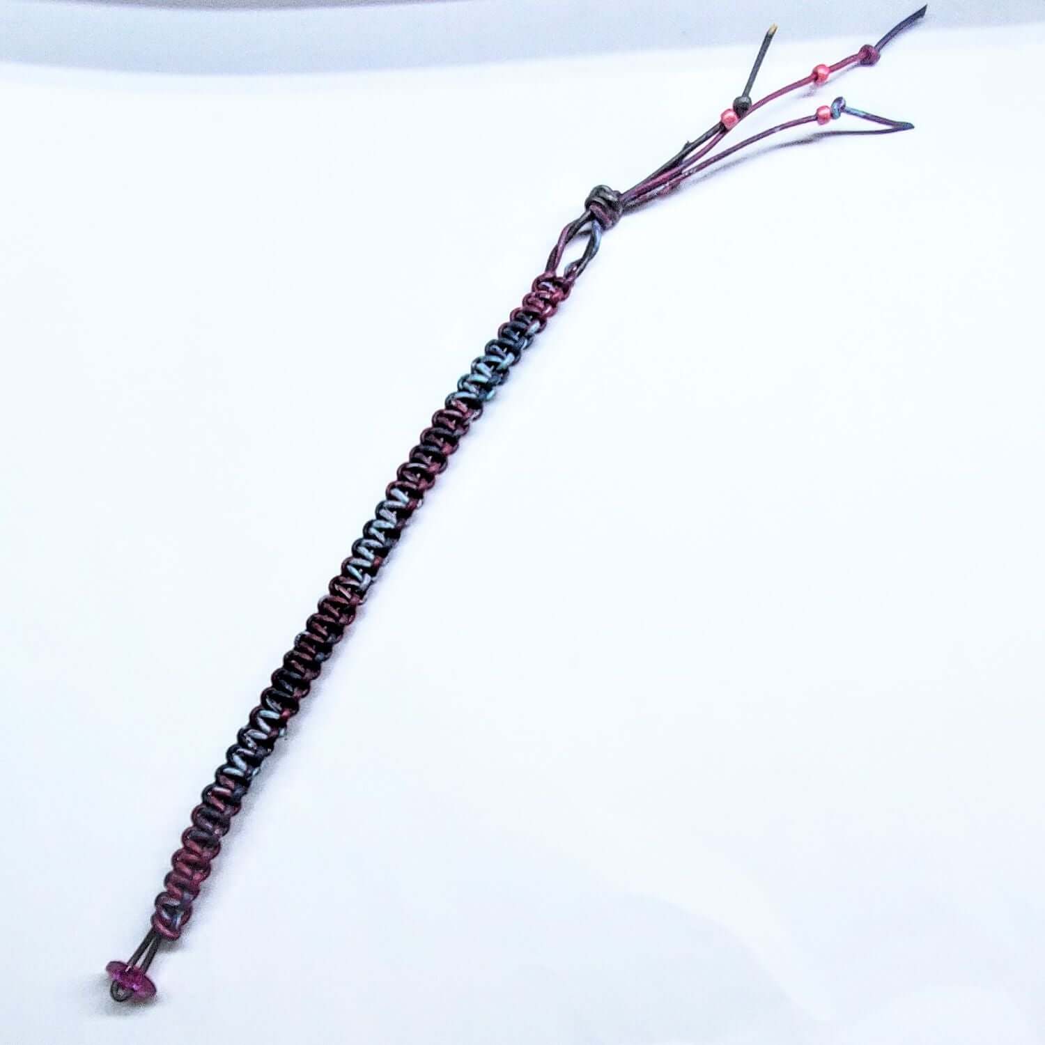 Macrame Tie-Dye Leather Crystal Bracelet