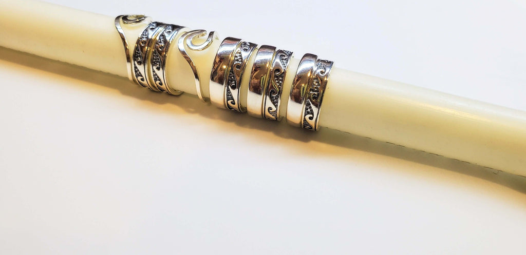 Assorted Sterling Silver Pinky-Toe Band Rings & Waves
