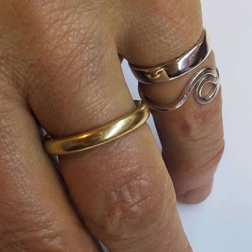Assorted Sterling Silver Pinky-Toe Band Rings & Waves