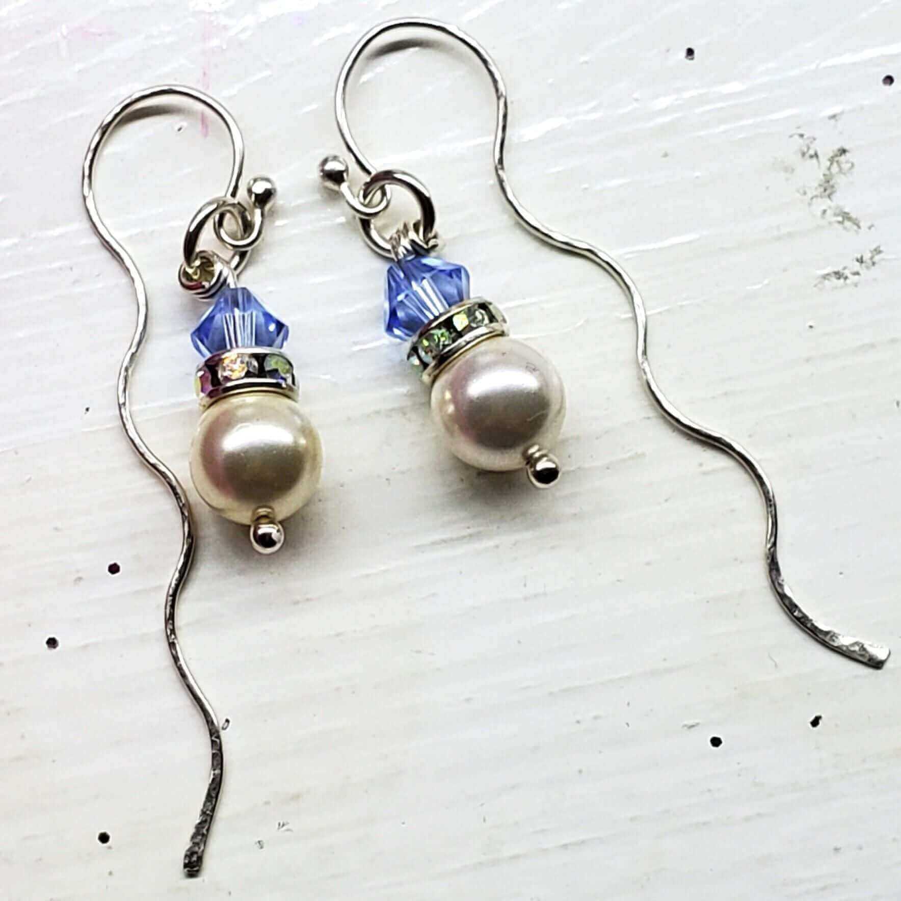 Innovative 925 Silver Swarovski Crystal Pearl Ear Threaders