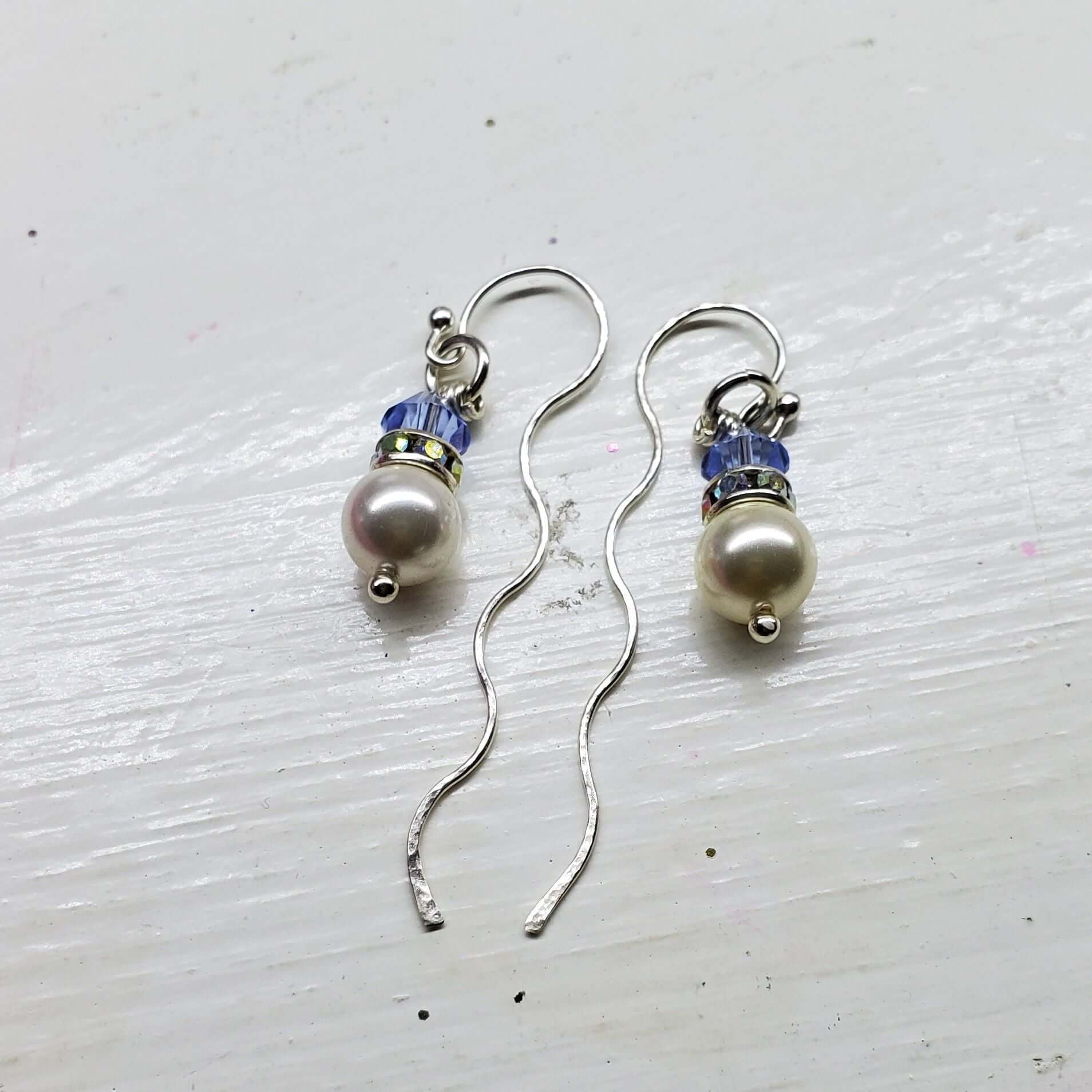 Innovative 925 Silver Swarovski Crystal Pearl Ear Threaders