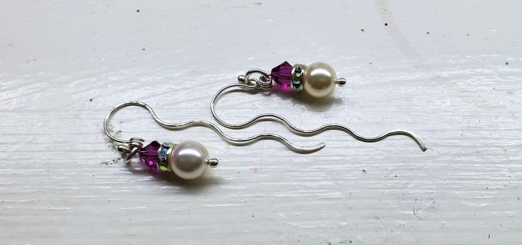 Innovative 925 Silver Swarovski Crystal Pearl Ear Threaders