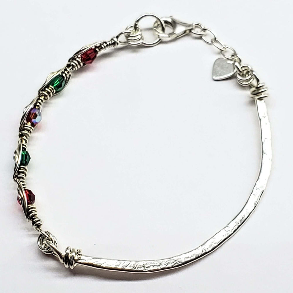 Limited Edition Red Green Christmas Holiday Tube Bracelet