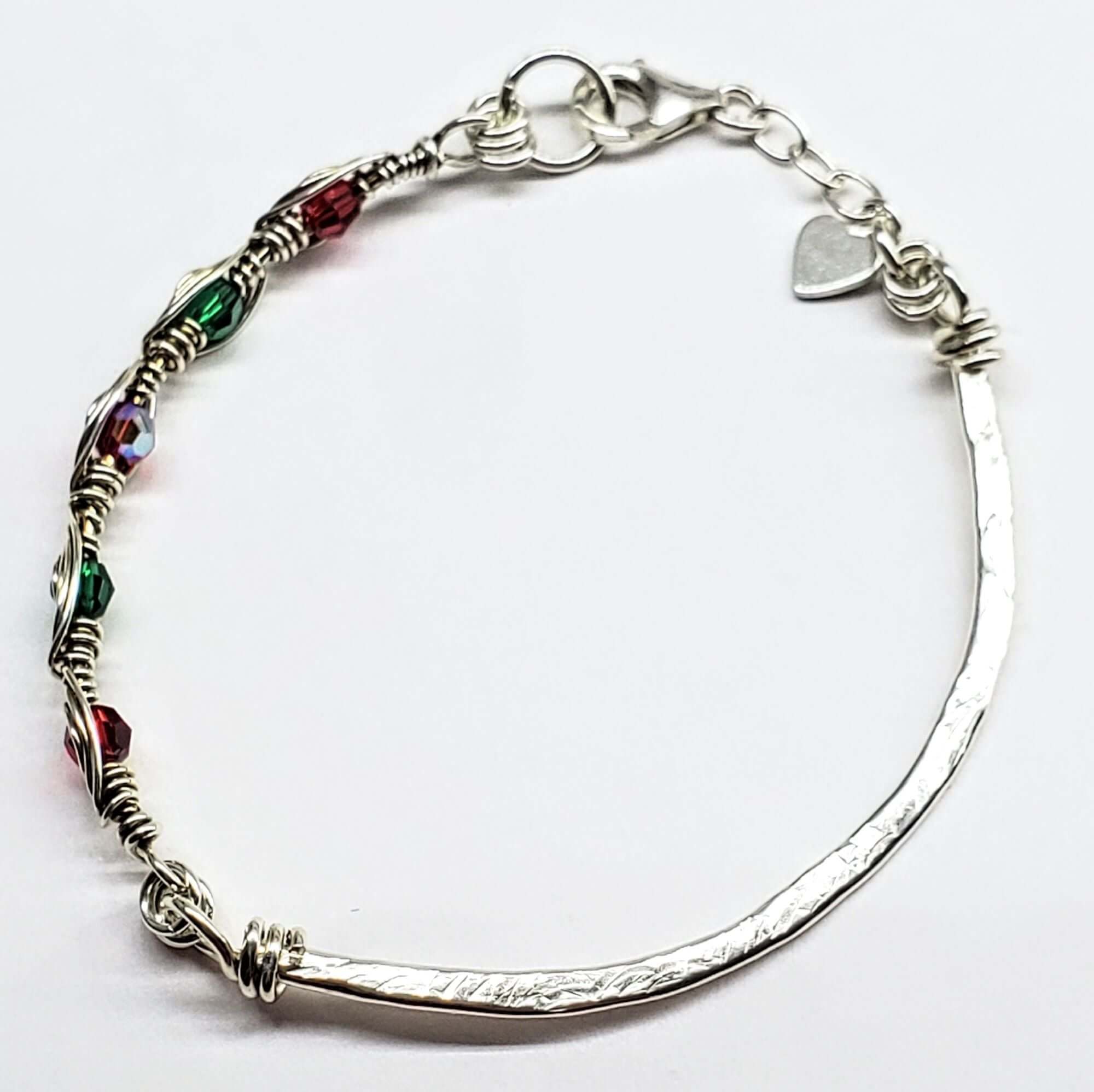 Limited Edition Red Green Christmas Holiday Tube Bracelet