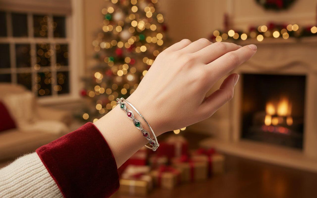 Limited Edition Red Green Christmas Holiday Tube Bracelet