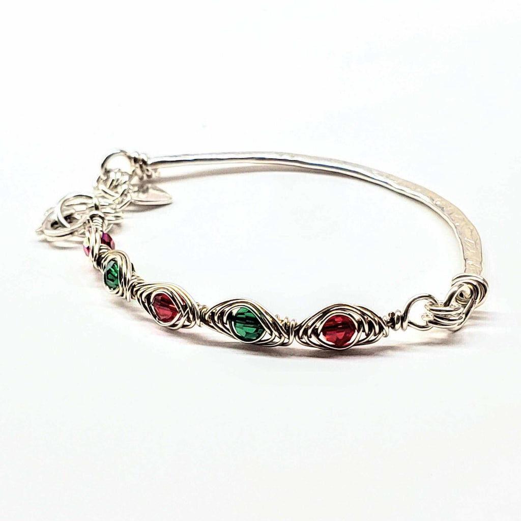 Limited Edition Red Green Christmas Holiday Tube Bracelet
