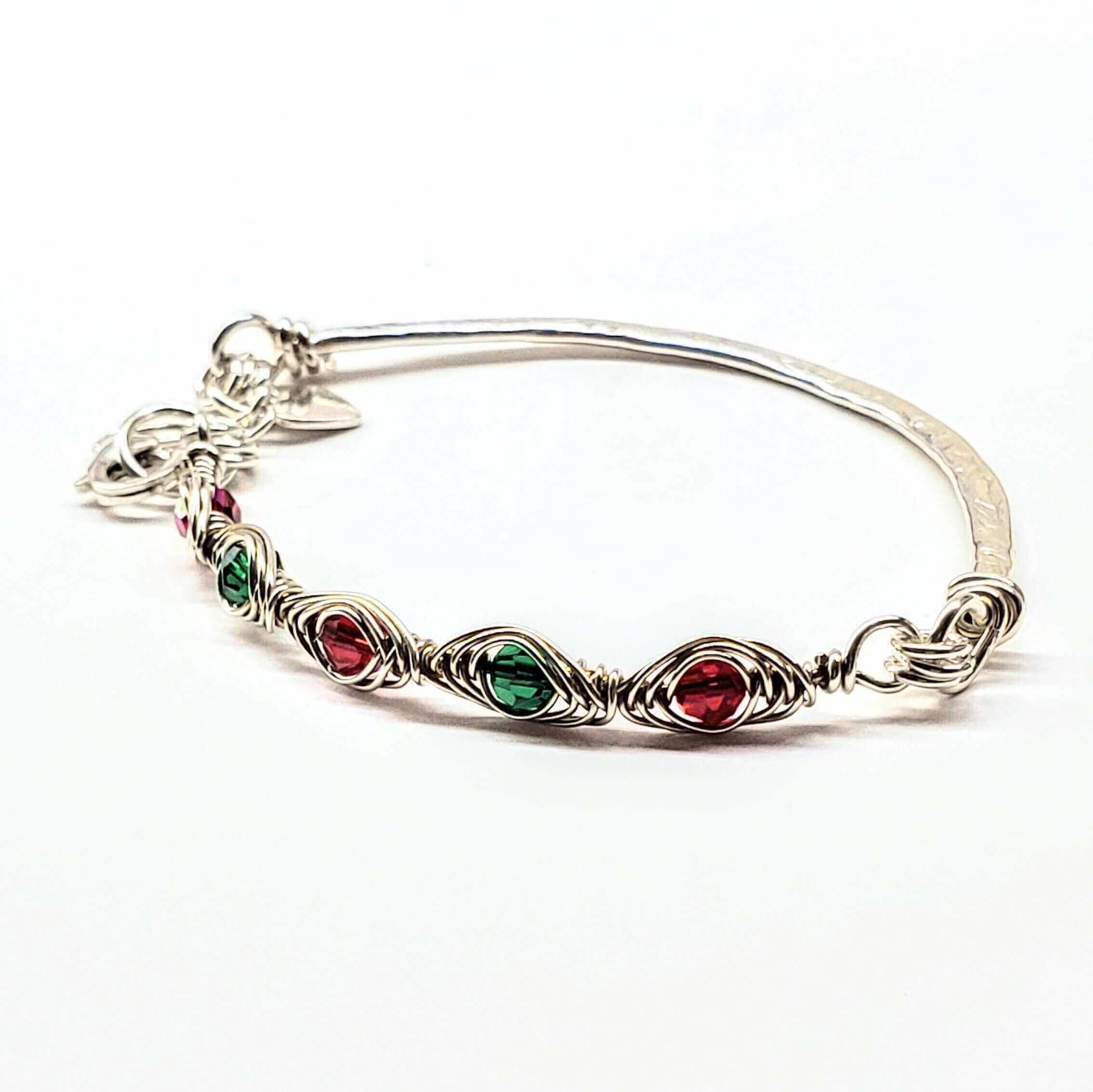 Limited Edition Red Green Christmas Holiday Tube Bracelet