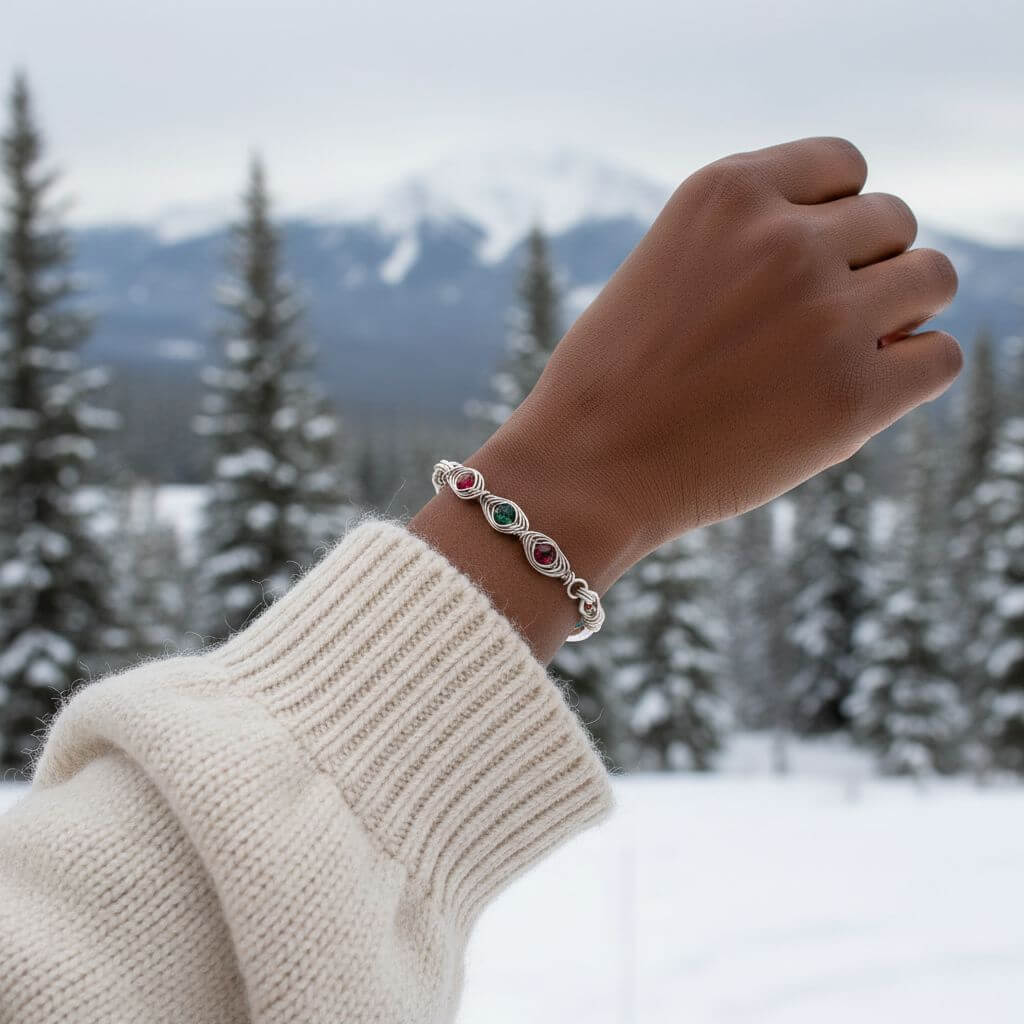 Limited Edition Red Green Christmas Holiday Tube Bracelet