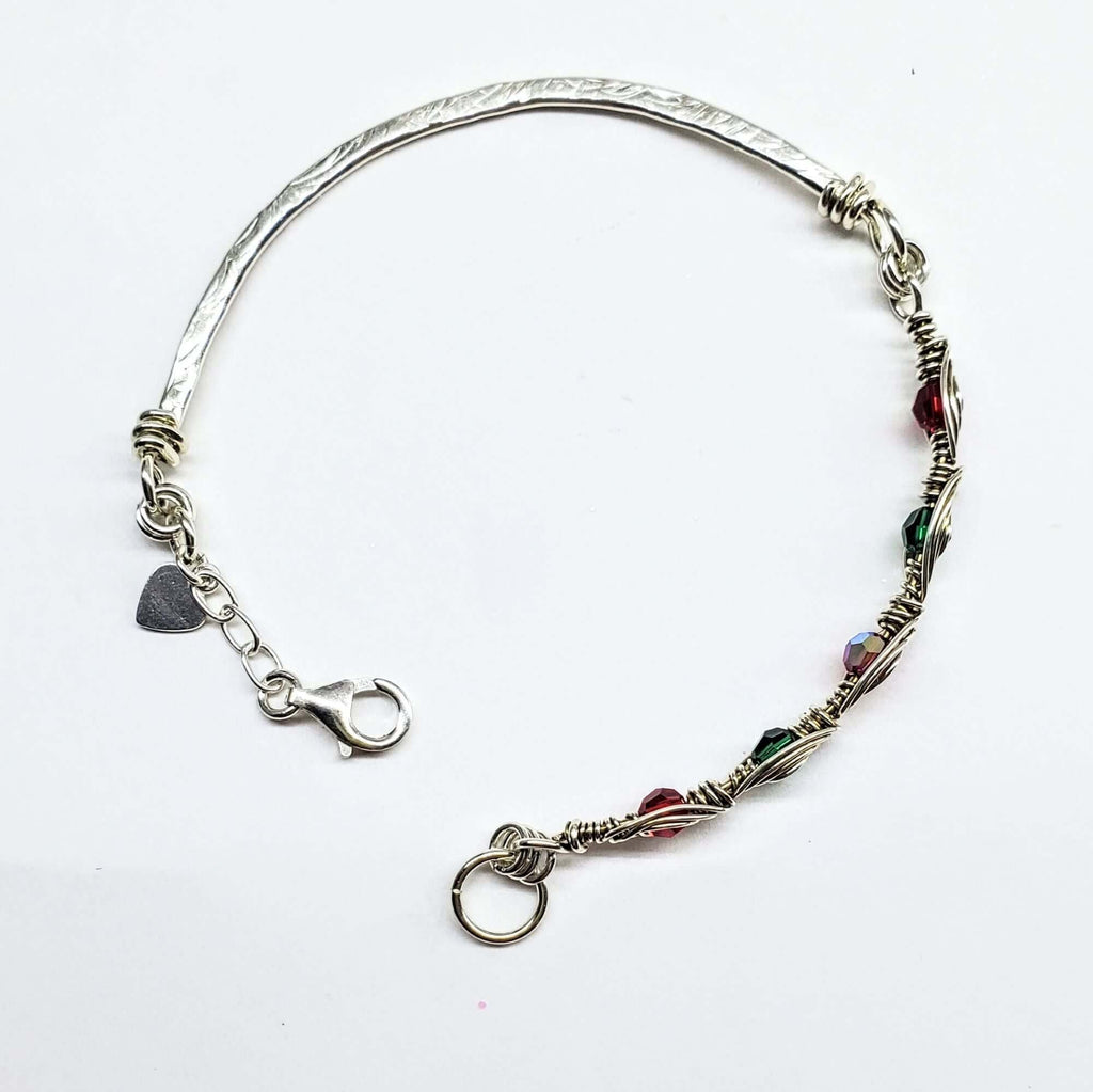 Limited Edition Red Green Christmas Holiday Tube Bracelet