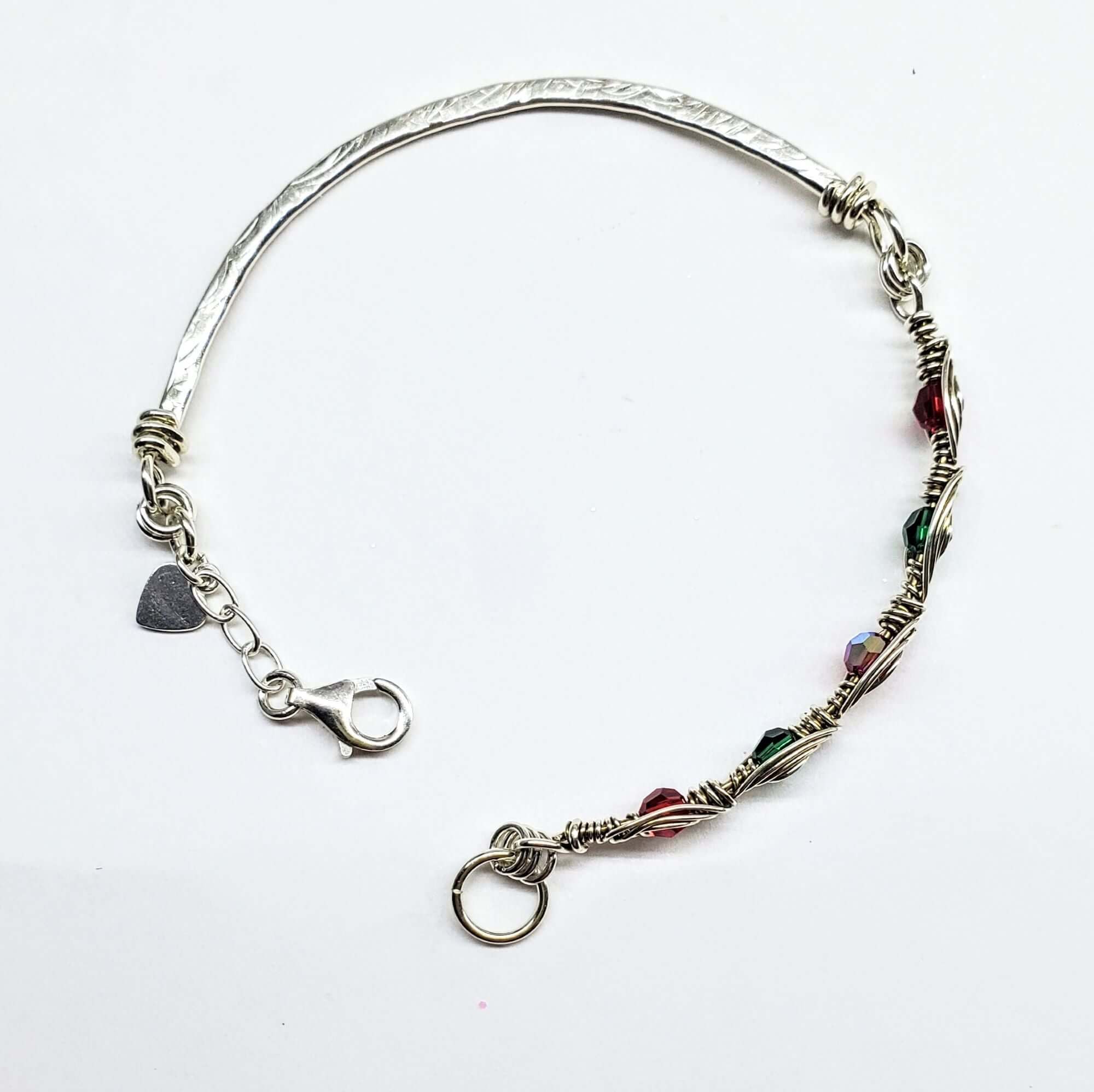 Limited Edition Red Green Christmas Holiday Tube Bracelet