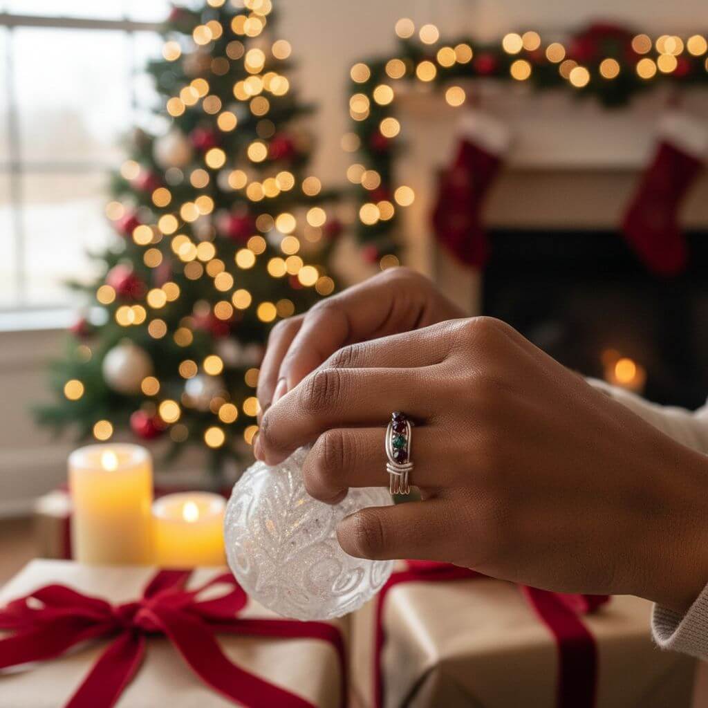 Limited Edition 2026 Silver Wire Wrapped Christmas Ring