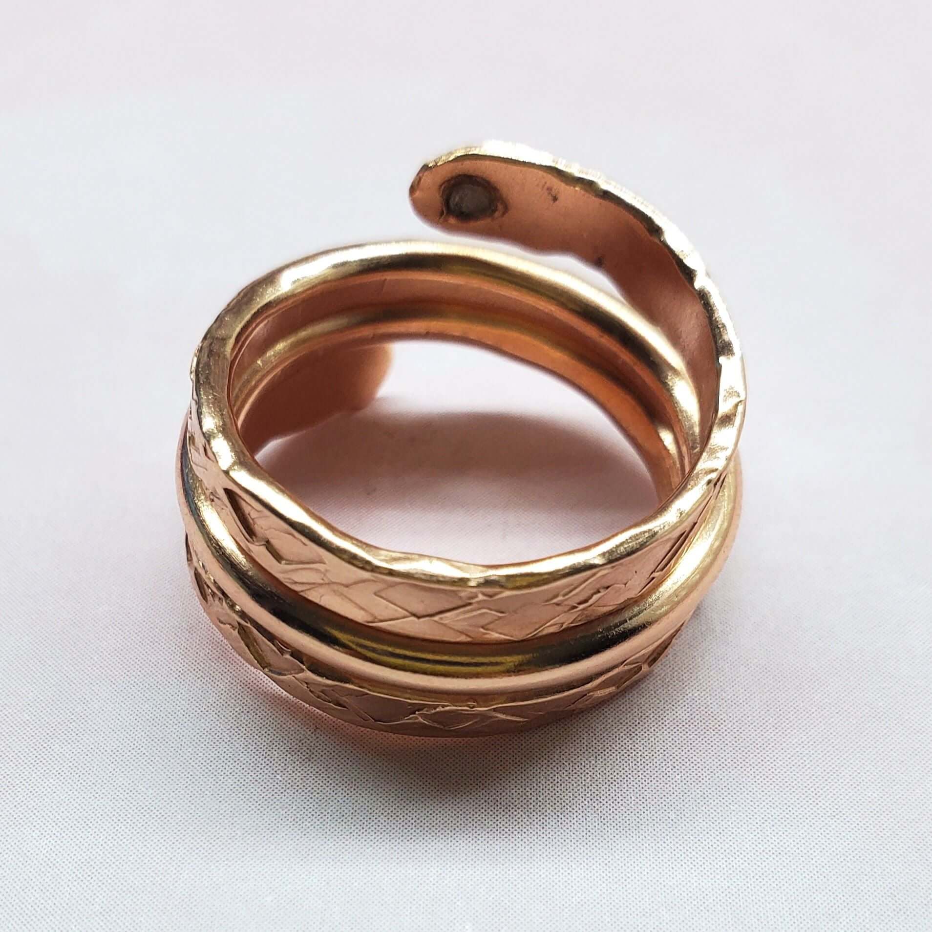 Matching Stackable Brides Mag Copper Crystal Embedded Wrap Ring