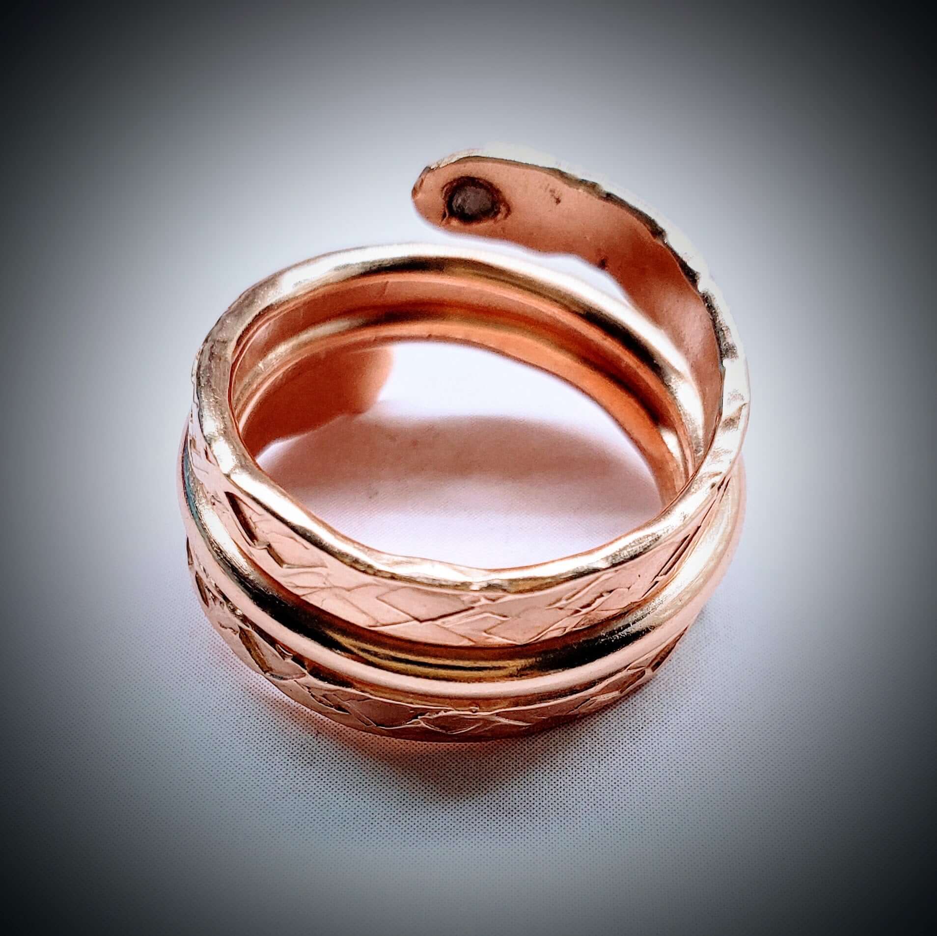 Matching Stackable Brides Mag Copper Crystal Embedded Wrap Ring