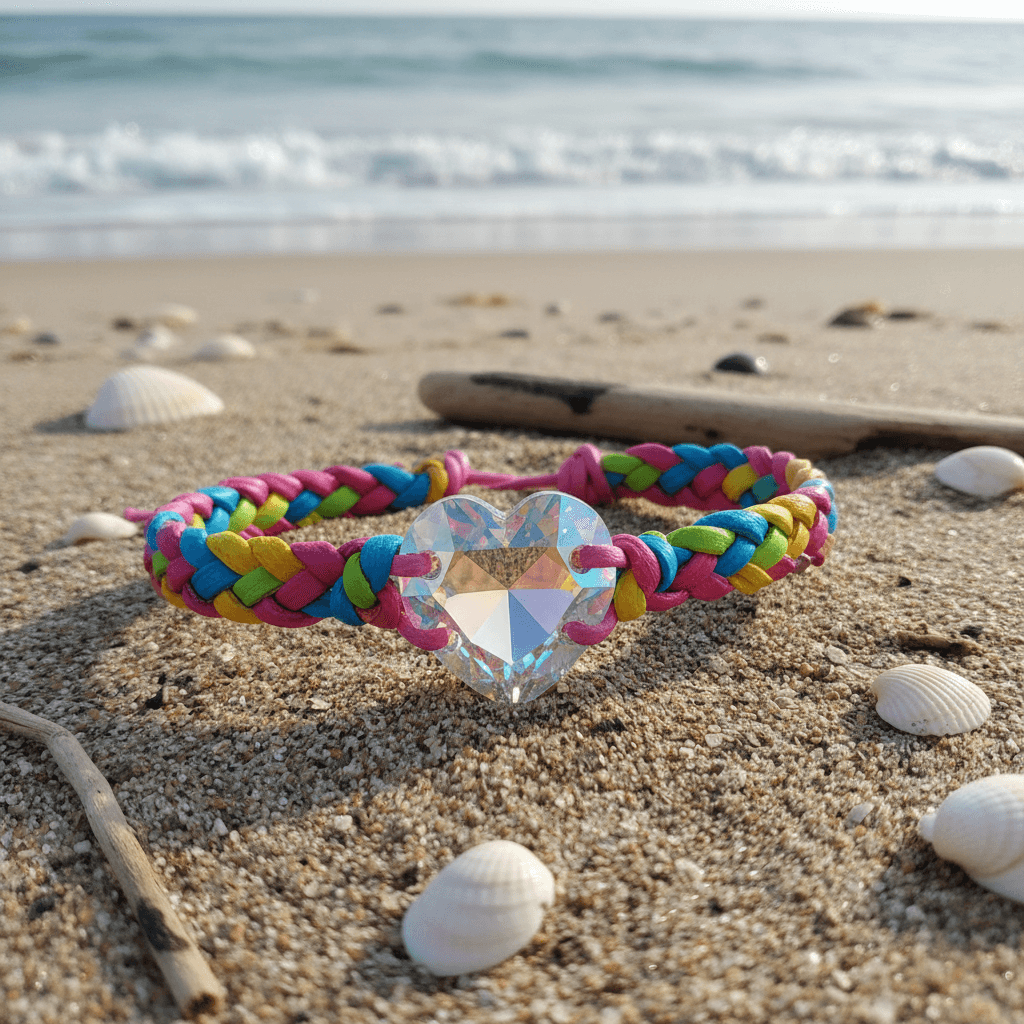 Macrame Tie-Dye Leather Crystal Bracelet
