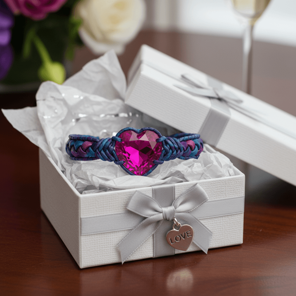 Macrame Tie-Dye Leather Crystal Bracelet