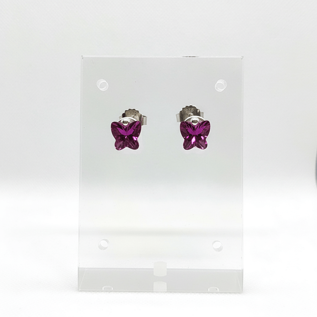 Handmade 5mm Spiral Butterfly Earring Studs